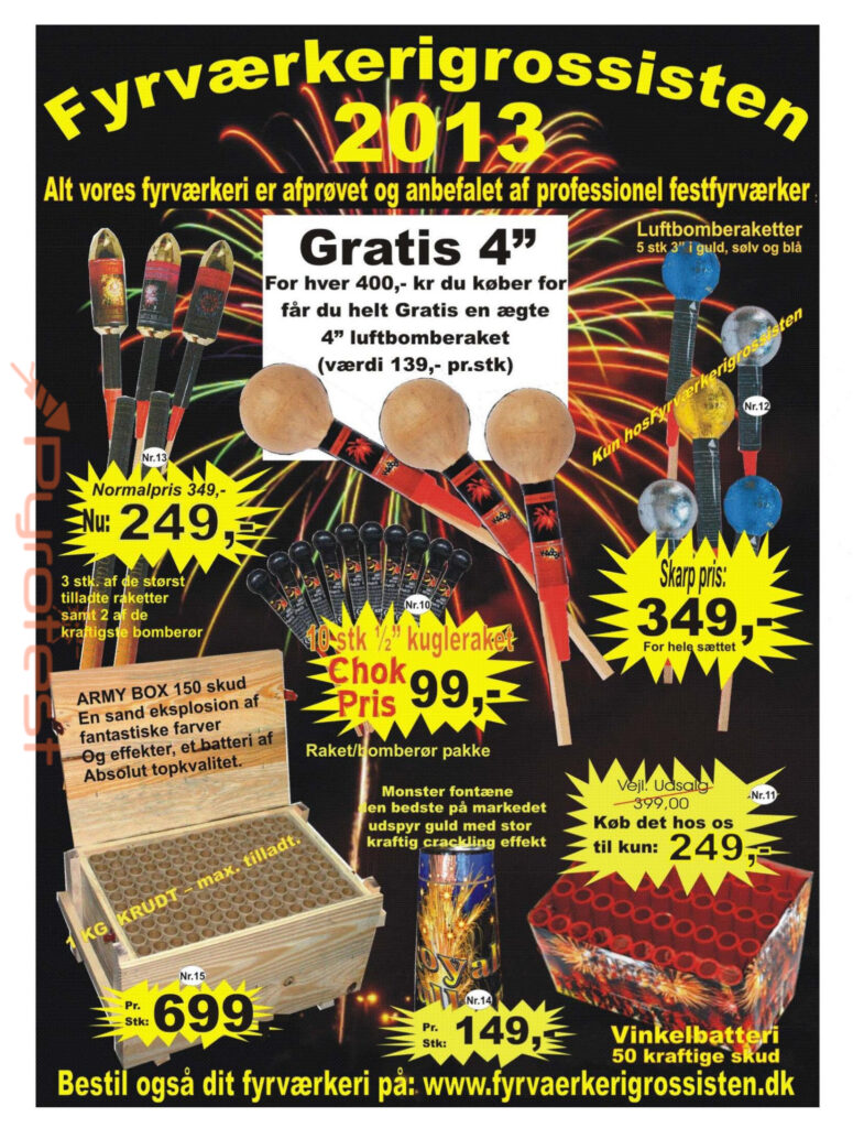 Fyrvaerkerigrossisten 2013 Pyrotest.dk